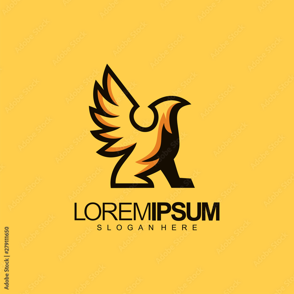Obraz premium gryphon logo design vector illustration