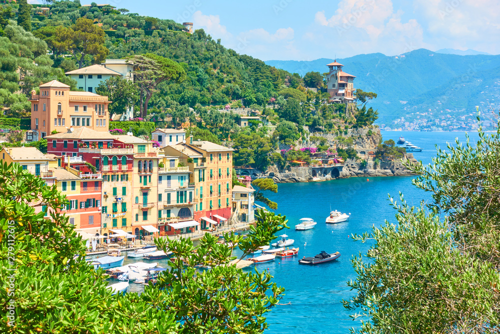 Portofino town on the Italian riviera