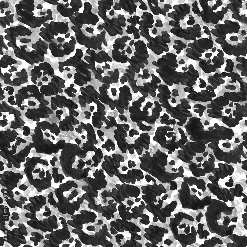 Obraz premium Jaguar pattern. Seamless artistic ilustration in black and grey colors. Animal fur design. 