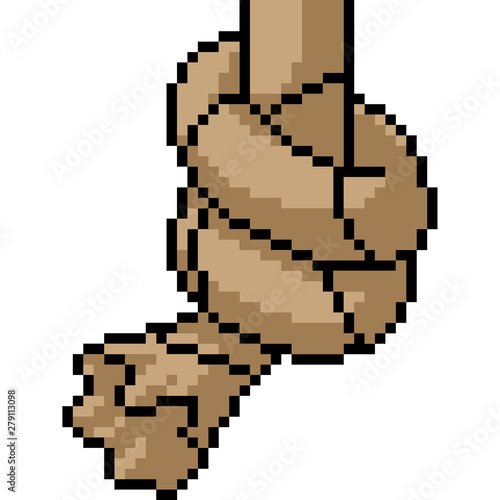 vector pixel art rope knot