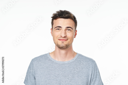 portrait of young man isolated on white background