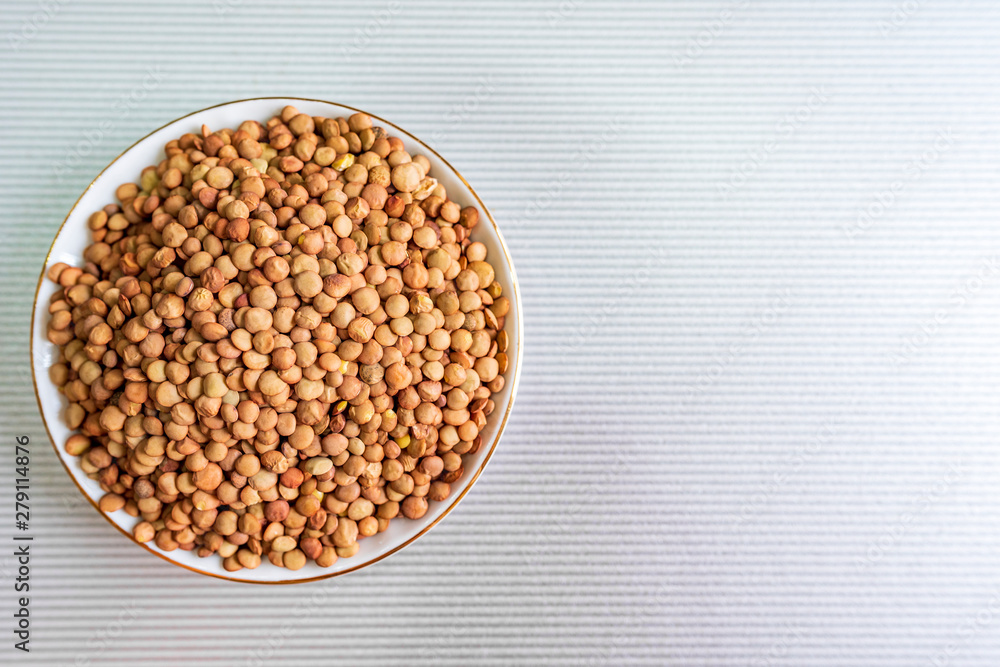 Bowl full of lentils with copy space Bowl full of lentils with copy space