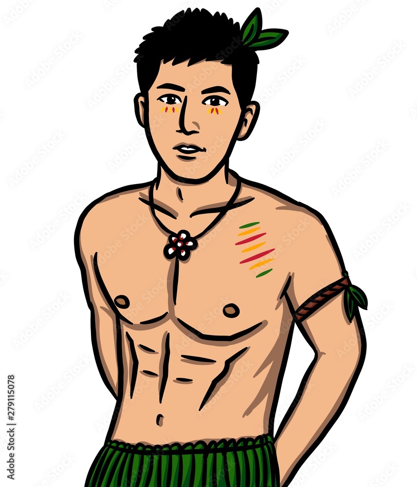 Fototapeta premium cartoon sexy man on white background