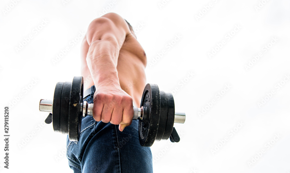 athletic body. Dumbbell gym. Muscular man exercising in morning with barbell. fitness and sport equipment. Healthy lifestyle. athletic man sportsman weightlifting. steroids. copy space athletic body. Dumbbell gym. Muscular man exercising in morning with barbell. fitness and sport equipment. Healthy lifestyle. athletic man sportsman weightlifting. steroids. copy space