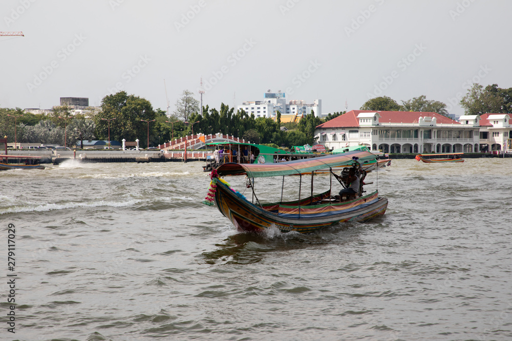 Thai boat over river in Thailand
