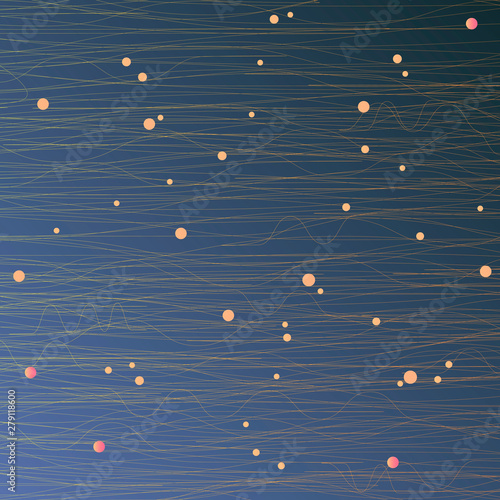 Vector modern texture. Repeating abstract background with waves lines and dots