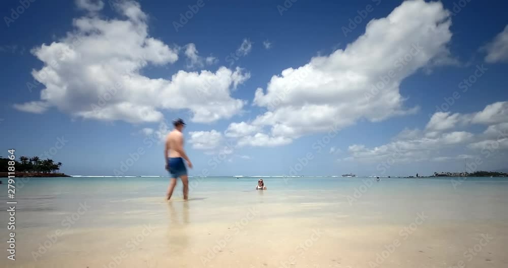 Timelapse of Romantic Couple in the Magic Island Lagoon, at Ala Moana Beach. Timelapse of Romantic Couple in the Magic Island Lagoon, at Ala Moana Beach.