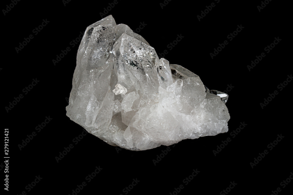Macro mineral stone rhinestone, rock crystal on a black background