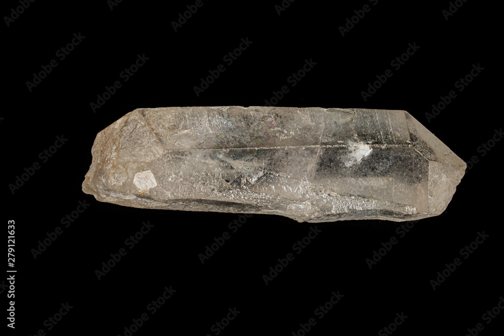 Macro mineral stone rhinestone, rock crystal on a black background Macro mineral stone rhinestone, rock crystal on a black background