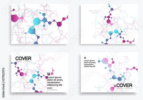 Abstract geometric brochure background with connected lines and dots