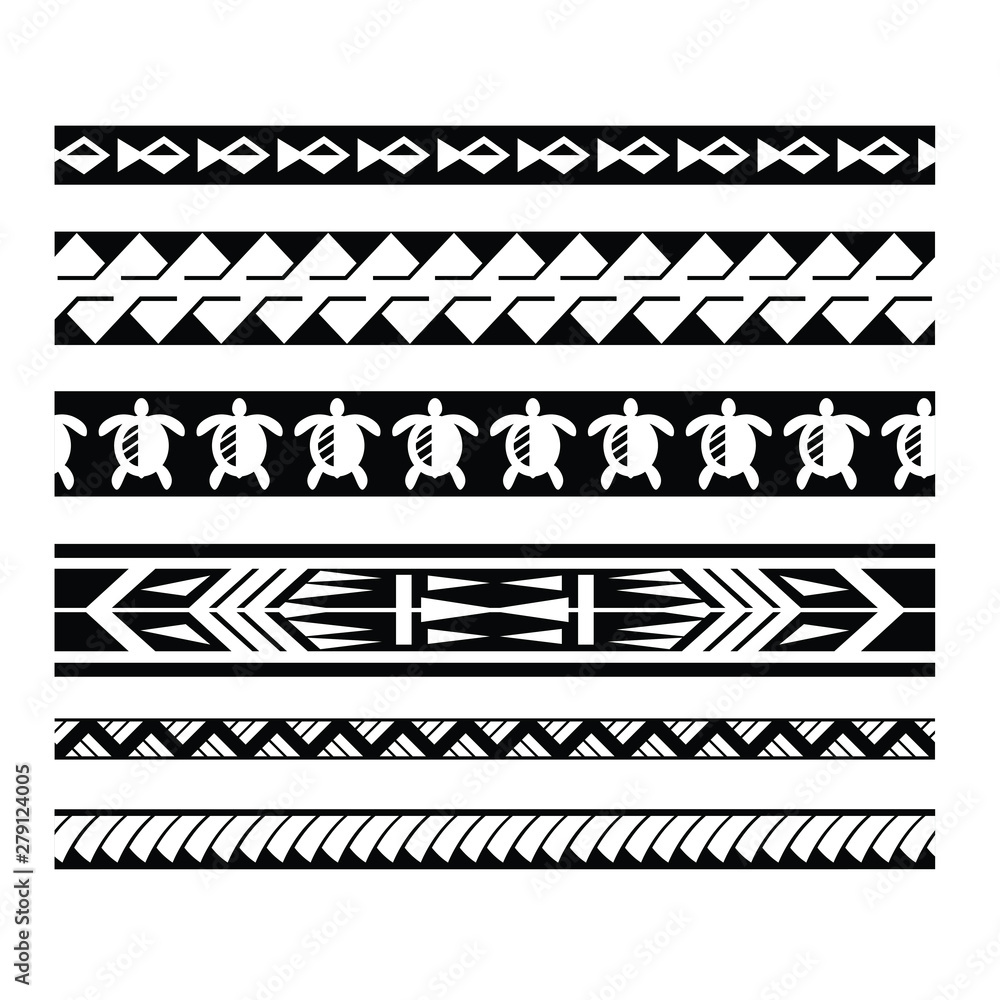 Polynesian Border Tattoo Design. Pattern Aboriginal Samoan