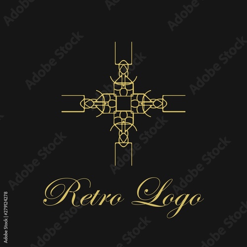 Vector ornament logo design template. Luxury vintage modern art deco element. Can be used as emblem.