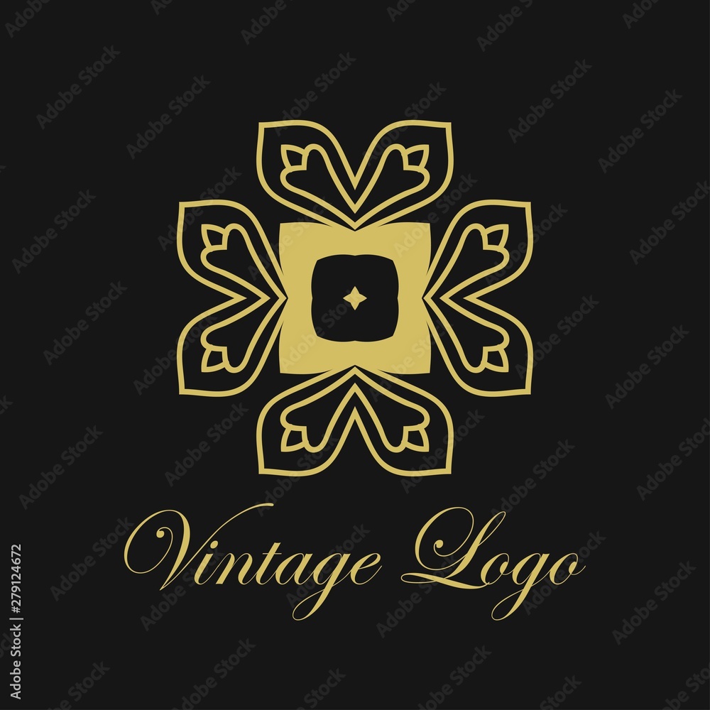 Fototapeta premium Vector ornament logo design template. Luxury vintage modern art deco element. Can be used as emblem.