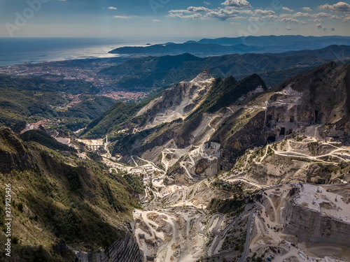 Carrara mountains. quarry - the place where Michealangelo sourced the marble for David,  Massa-Carrara Tuscany Italy - high resolution panoramic image