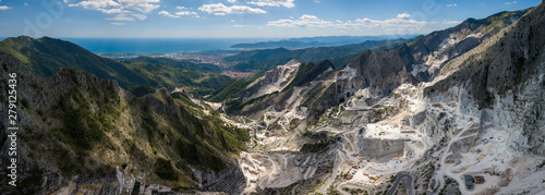 Carrara mountains. quarry - the place where Michealangelo sourced the marble for David,  Massa-Carrara Tuscany Italy - high resolution panoramic image photo