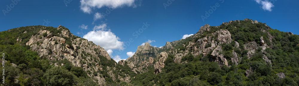Languedoc France panorama mountains. Gorge d'Heric