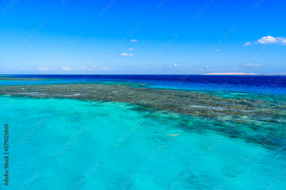 Panoramic view on a Red sea. Summer vacation