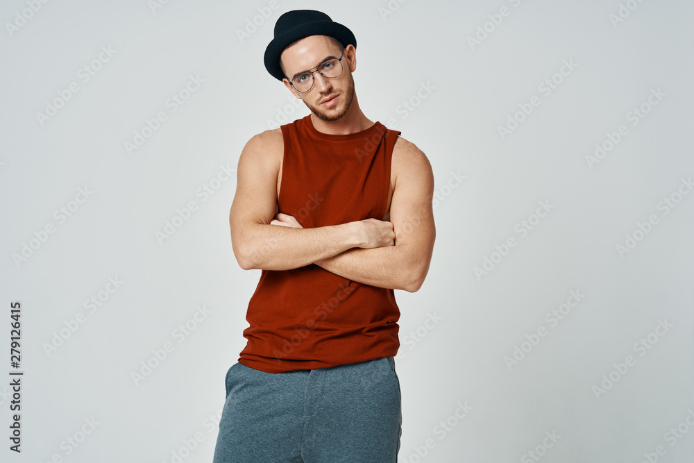 portrait of young man in white shirt and jeans portrait of young man in white shirt and jeans