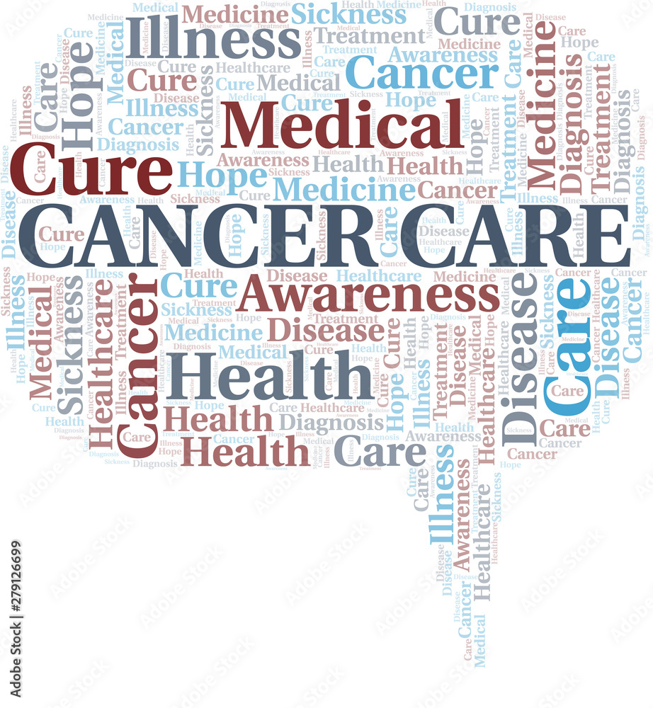 Fototapeta premium Cancer Care word cloud. Vector made with text only.