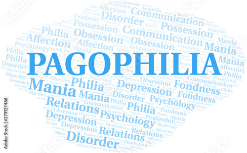 Pagophilia word cloud. Type of Philia.