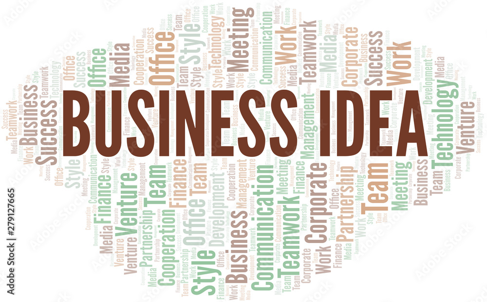 Obraz premium Business Idea word cloud. Collage made with text only.