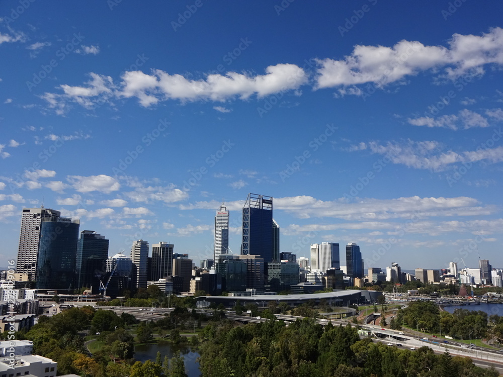 The view of downtown in Perth, Australia