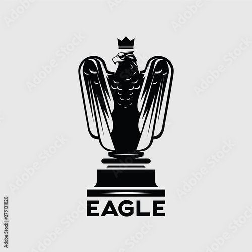 Black Eagle Logo. Eagle chess logo.
