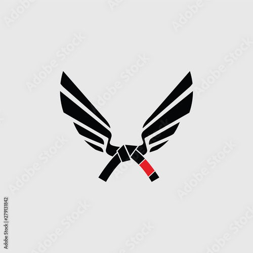 Brazilian Jiu-Jitsu belt. Vector illustration.