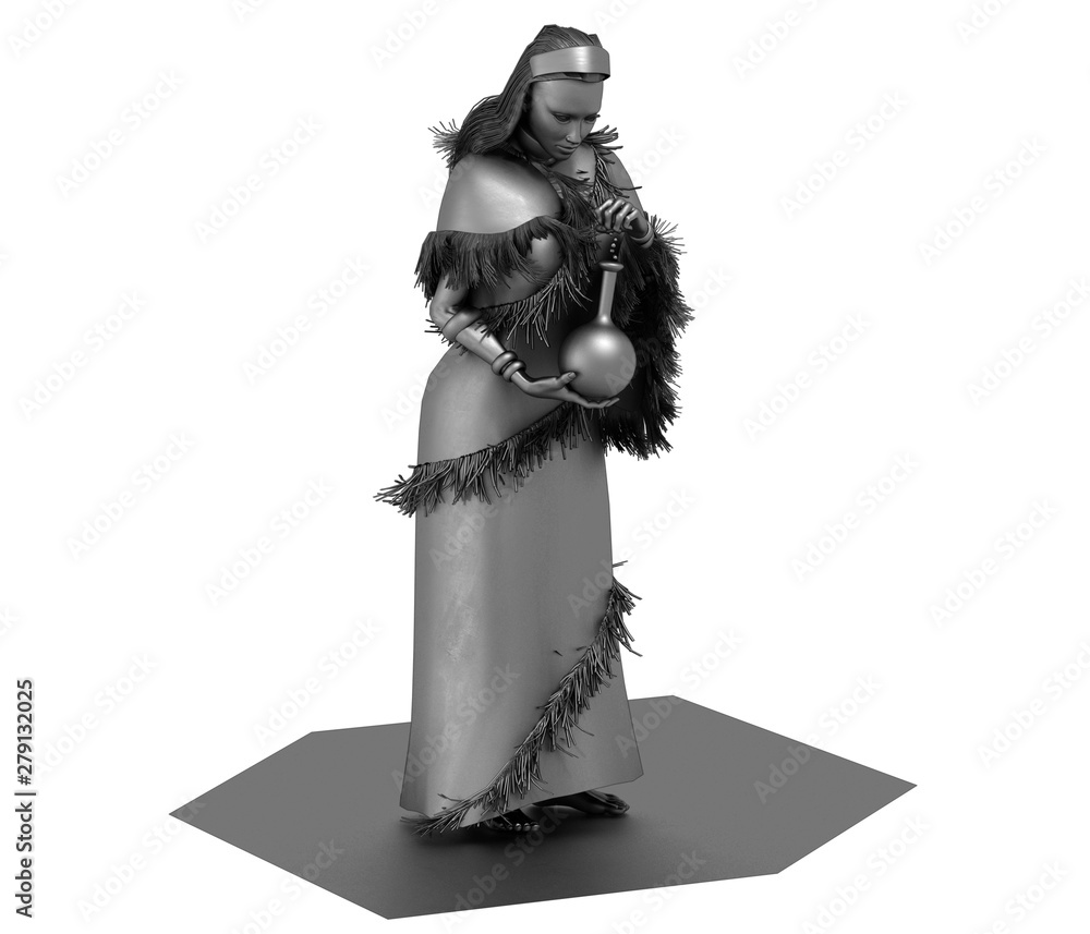 Fototapeta premium woman character, 3D rendering, illustration