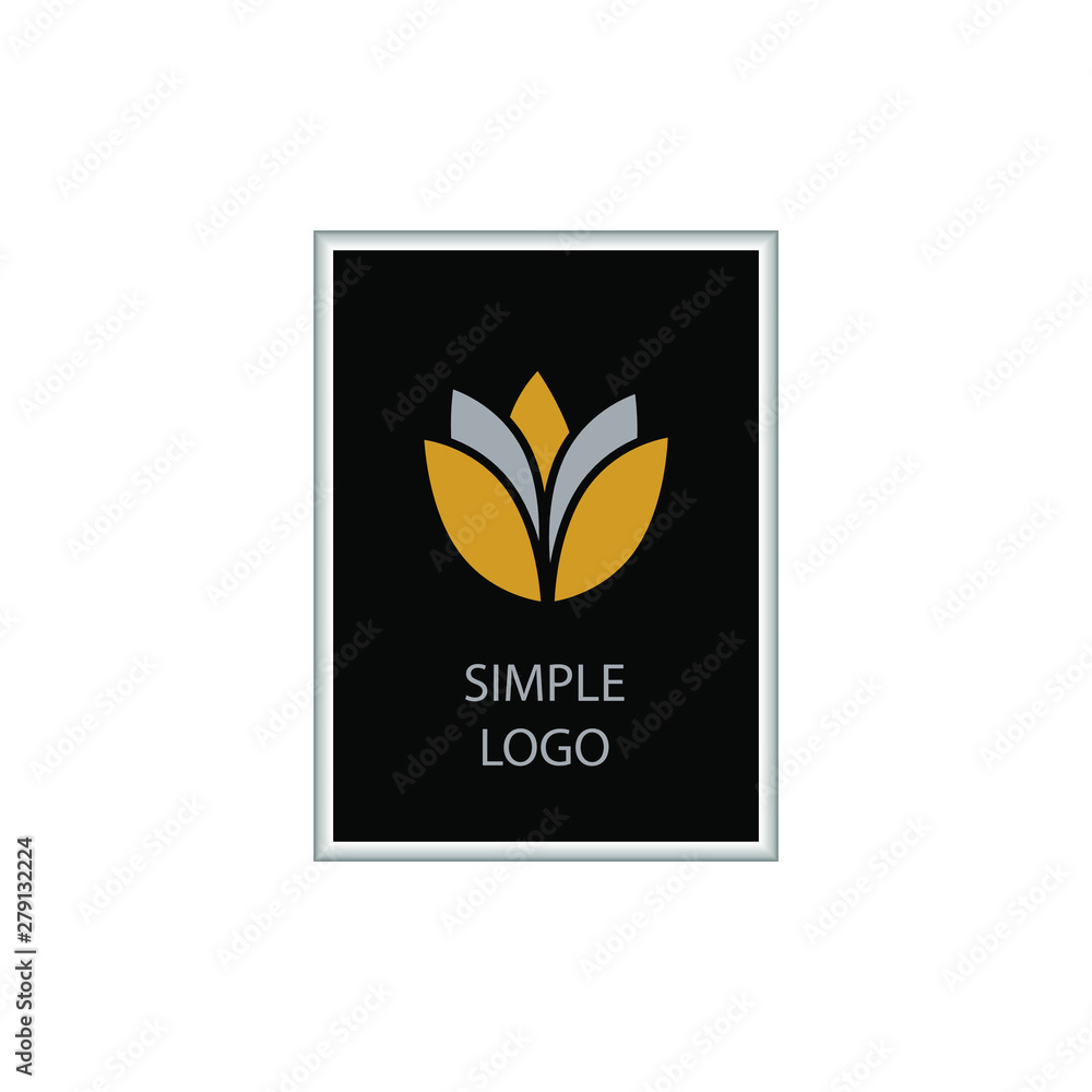 Simple elegant silver and gold logo in modern frame. Usable for beauty salon, spa and massage centers, shops etc. Vector illustration Simple elegant silver and gold logo in modern frame. Usable for beauty salon, spa and massage centers, shops etc. Vector illustration