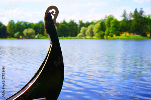 A boat in the park is floating photo