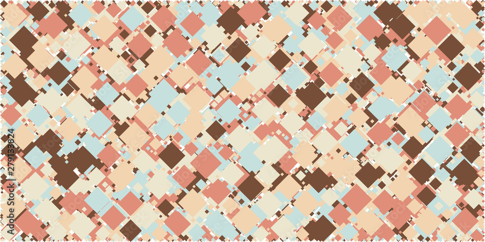 Fototapeta premium Abstract Generative Art color distributed squares polygons background illustration