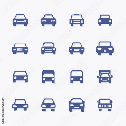 Set of vector car pictogram icons for transportation