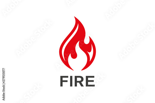 Fire Flame Logo design vector. Bonfire Silhouette Logotype icon