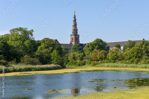 Landscape with the church tower of our saviour at Copenhagen  Denmark