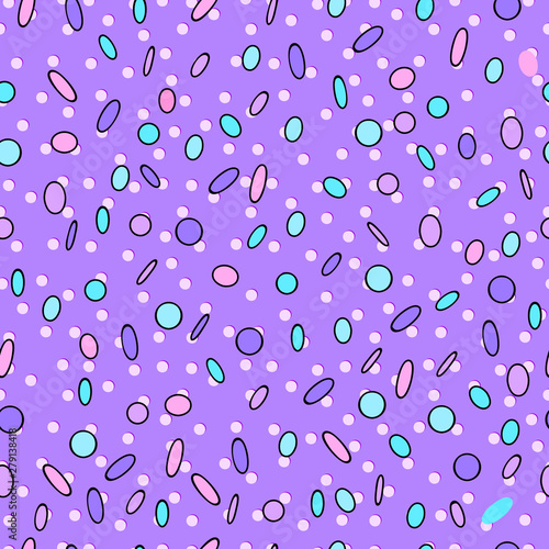 Vector carnival seamless colorful pattern. Kids festive background with confetti. Happy Birthday, Party decor