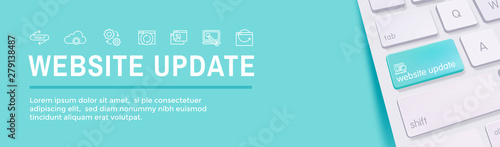 Website Update Icon Set with Web Header Banner