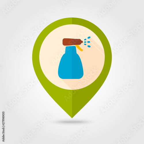 Spray bottle, pulverizer, sprayer pin map icon