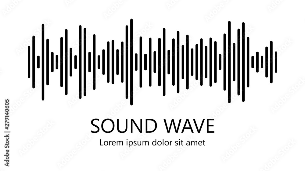 Sound wave. Audio equalizer. Detailed black lines on white background. Musical concept. Abstract vector illustration. Sound wave. Audio equalizer. Detailed black lines on white background. Musical concept. Abstract vector illustration.