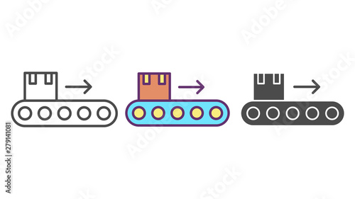 Conveyor vector icon sign symbol