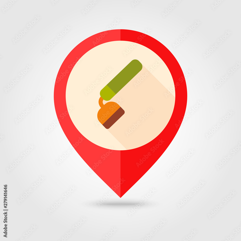 Hoe flat vector pin map icon. Garden Equipment Hoe flat vector pin map icon. Garden Equipment