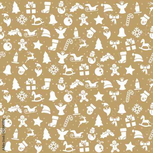 seamless christmas background consists of icons