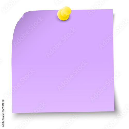 sticky note with pin needle