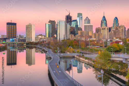 Philadelphia, Pennsylvania, USA River Skyline