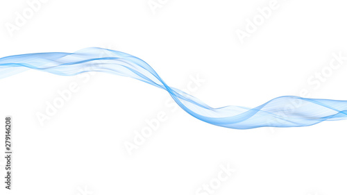 Abstract wave flowing blue fabric. 3d render photo