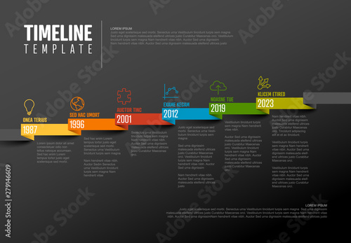 Timeline template with icons