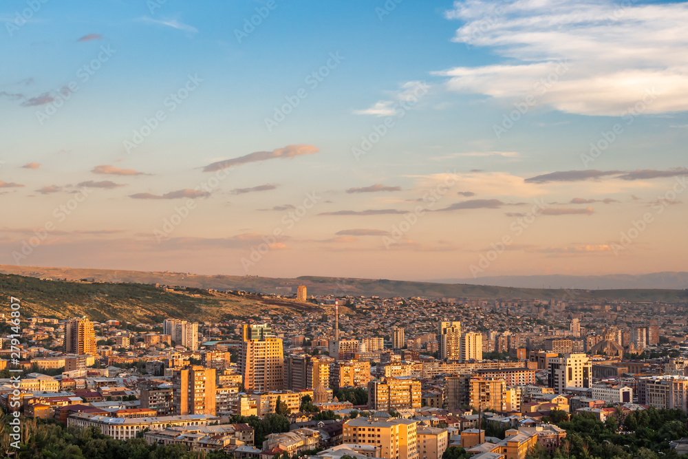 Lovely summer evening in Yerevan, capital of Armenia