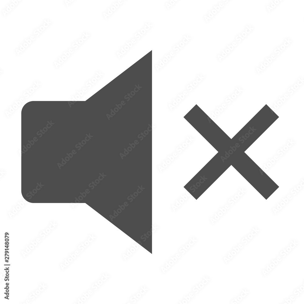 Flat filled speaker off icon. Vector icon. Flat filled speaker off icon. Vector icon.