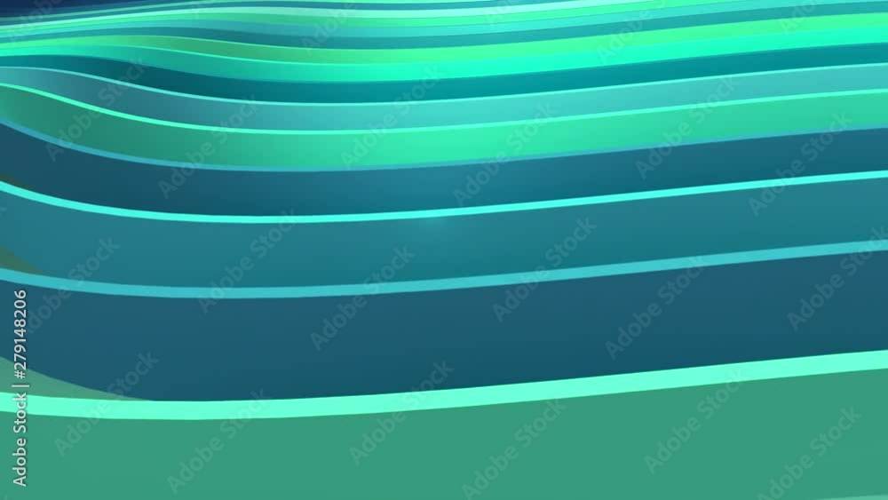 A row of colorful stripes with wave motion and reflections. 3D background. Seamlessly looping animation A row of colorful stripes with wave motion and reflections. 3D background. Seamlessly looping animation