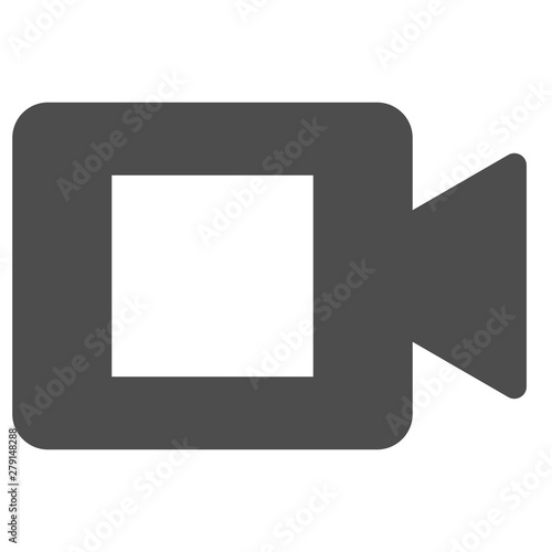 Flat filled camera stop icon. Vector icon.